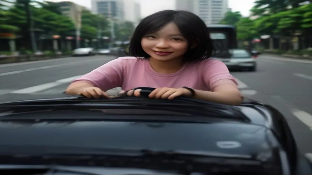 rental mobil jakarta - A photo of a person driving a rental car in Jakarta, with a 