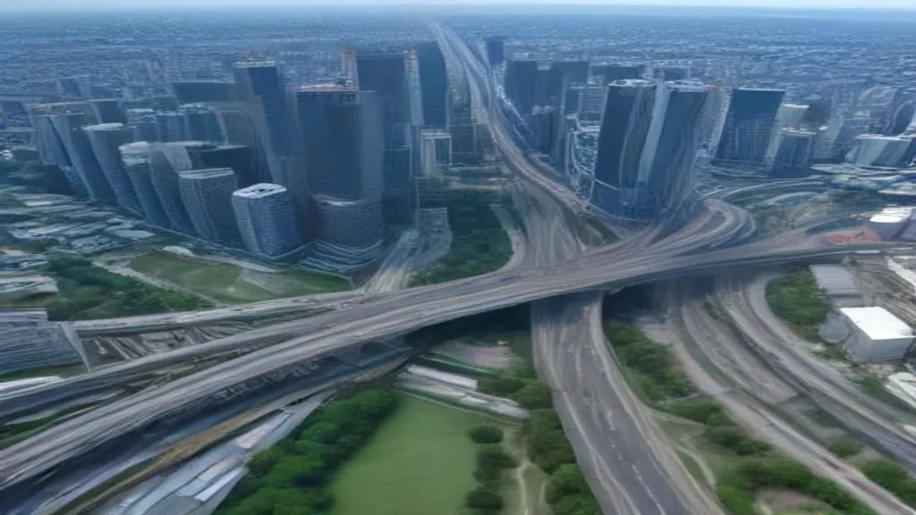 rental mobil tebet lepas kunci - Aerial view of Jakarta city highway with modern cars, urban
