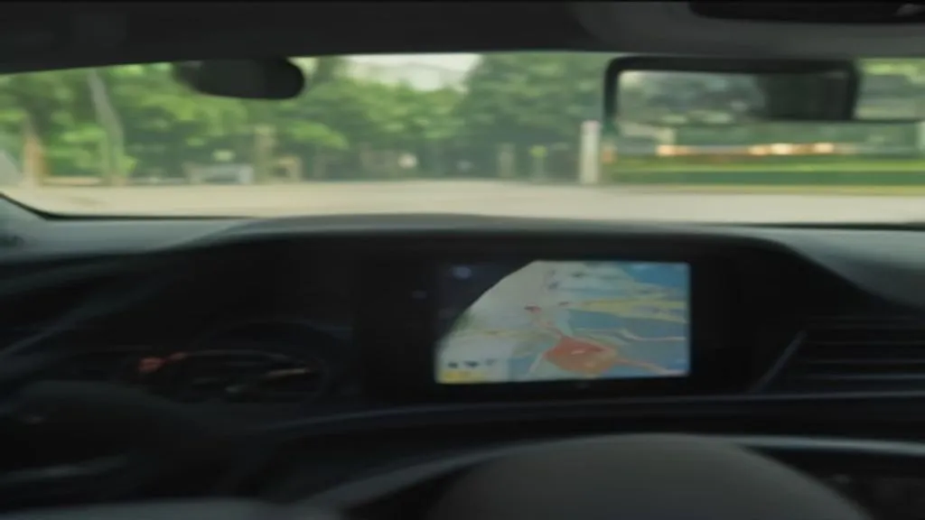 rental mobil setu lepas kunci - Close‑up photorealistic shot of a GPS navigation screen insi