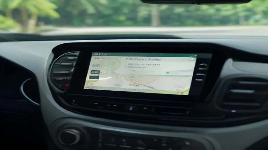 rental mobil pebayuran lepas kunci - Close-up photorealistic image of a GPS navigation screen ins